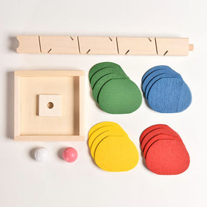 Colorful Wooden Run Track with Marble Ball
