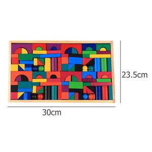 112pcs/Set Colorful Wooden Blocks